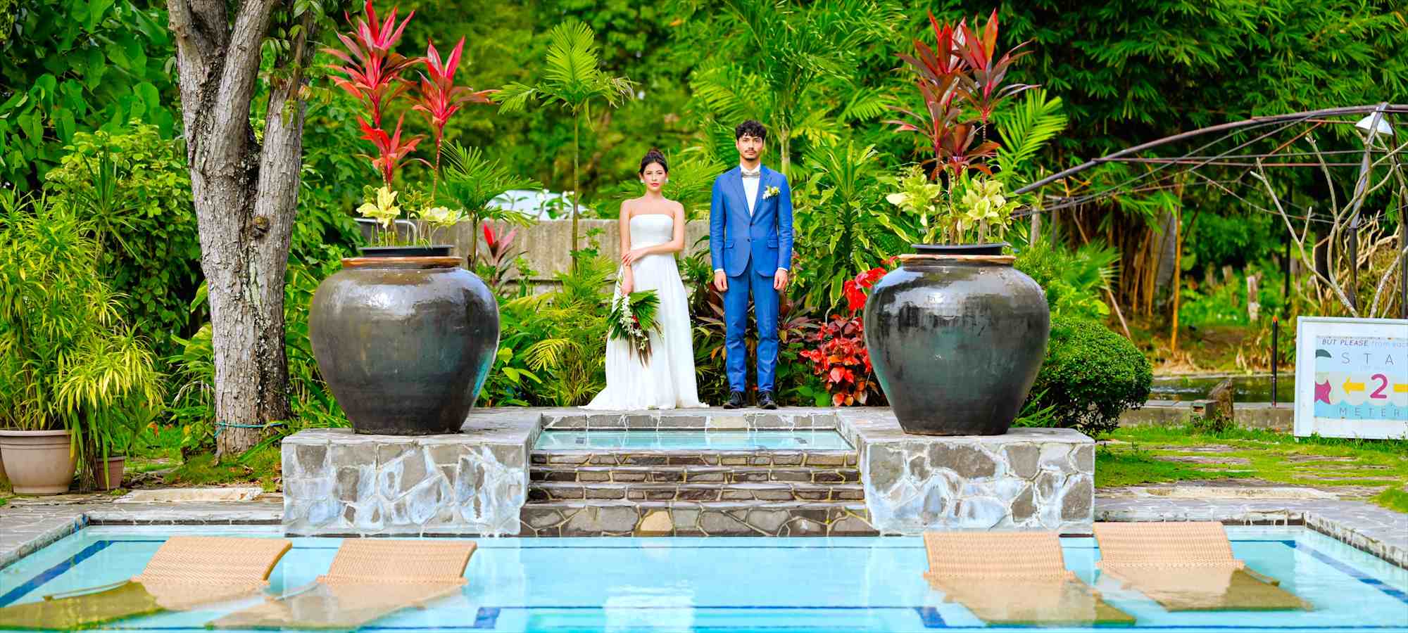 セブ・ホワイト・サンズ・リゾート　セブ島・プール・ウェディングフォト